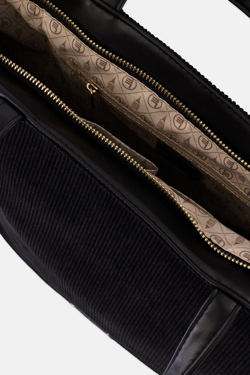 London Fog Women Brand Logo Tote Bag, Black - Image 4