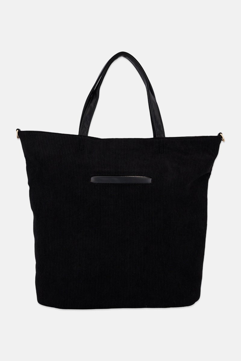 London Fog Women Brand Logo Tote Bag, Black - Image 3