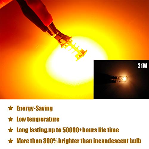 iBrightstar مصابيح LED iBrightstar الأحدث ذات شريحة 3030 فائقة السطوع 921 T15 912 W16W لإشارات الانعطاف وأضواء العلامة الجانبية، صفراء كهرمانية - Image 3