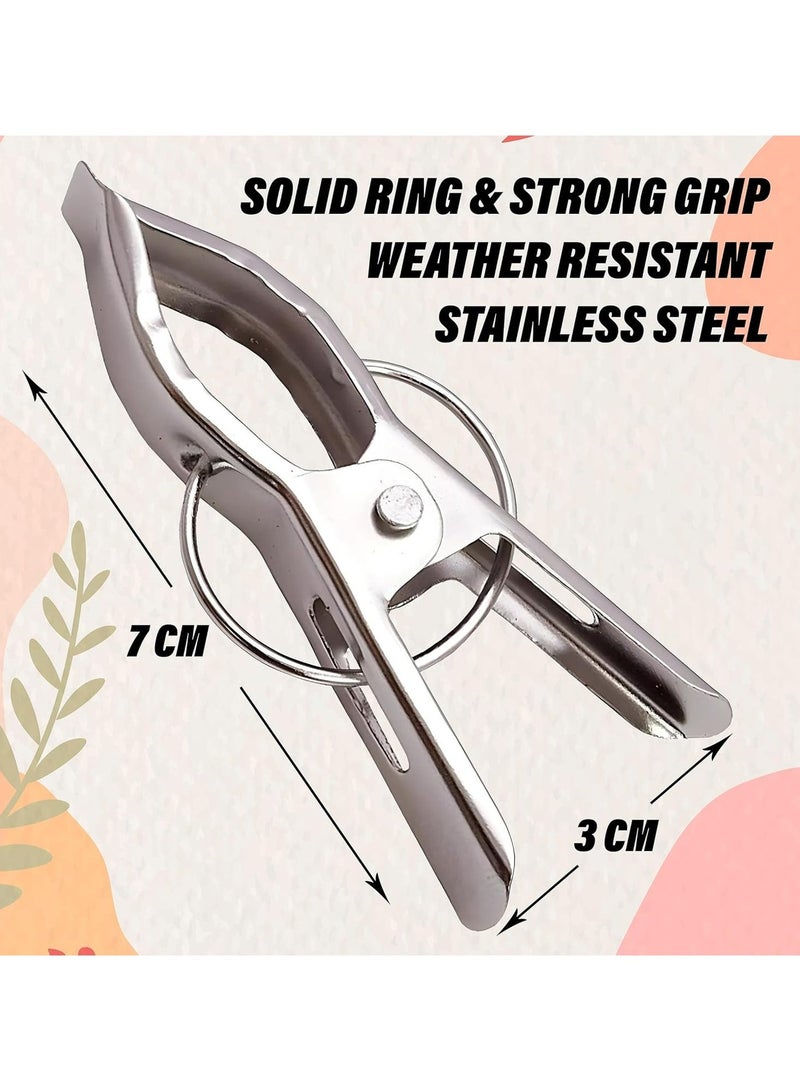 Kuber Industries 12 Piece Steel Cloth Drying Clip, Silver (CTKTC0342) - Image 3