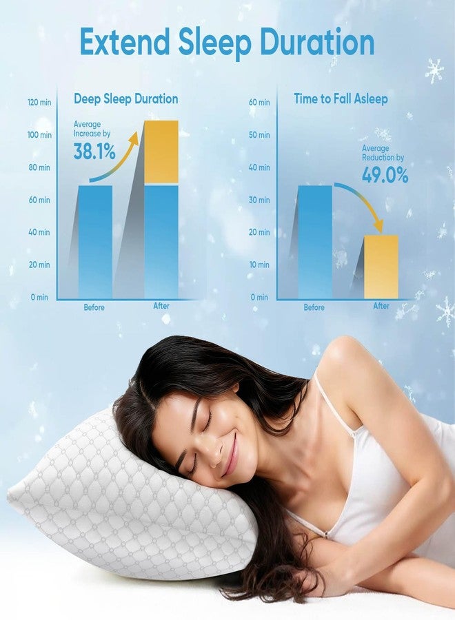 OAISZ Shredded Memory Foam Pillows, Bed Pillows King Size Set of 2, Cooling Pillows for Sleeping, Adjustable Firm Pillow for Side Back and Stomach Sleepers, Bed Pillow with Washable Removable Cover - Image 5