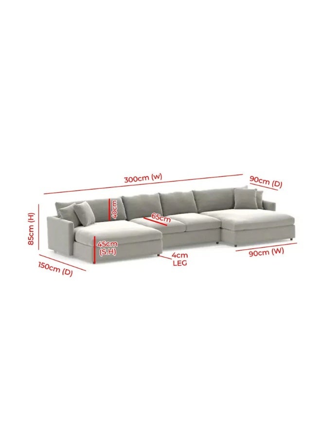 KUSTOMDECO 3-Piece Double Chaise Sectional Sofa - Customizable Sectional Sofa for Living Room, Premium Upholstery, L-Shape Design - Image 1
