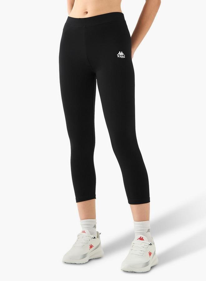 Kappa Pack of 2 Mid-Rise Cropped Leggings with Logo Design - Image 3