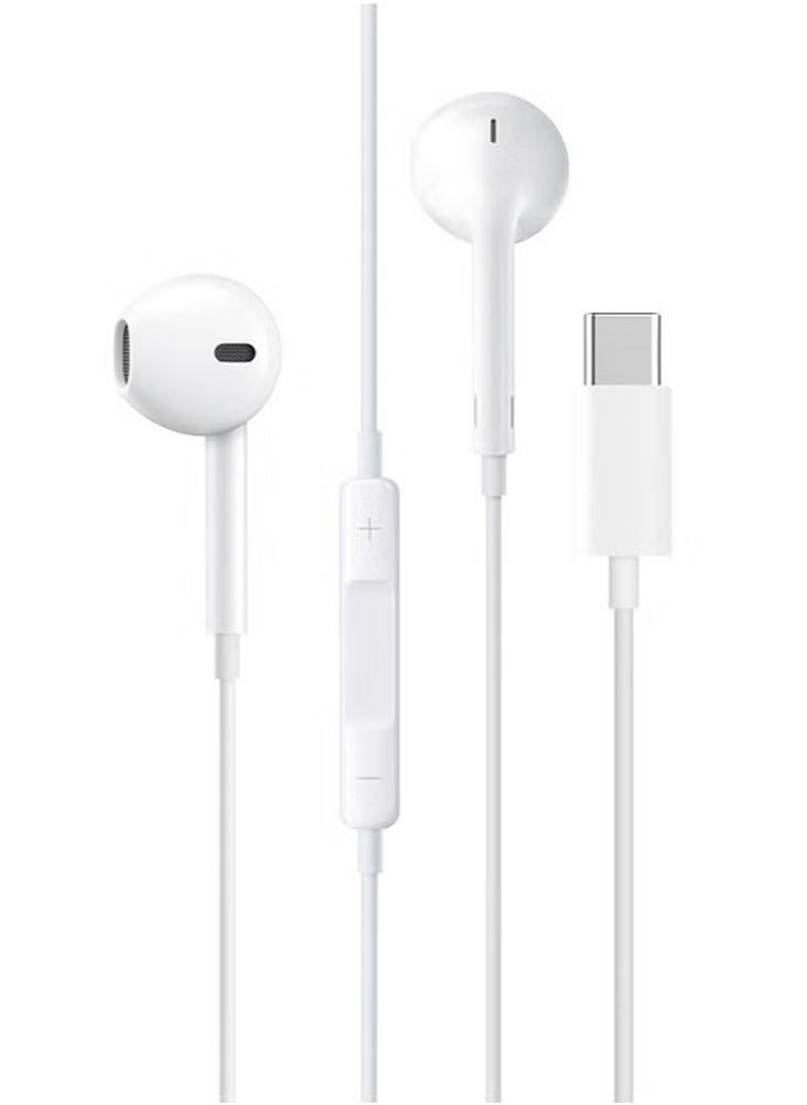 ELTRAZONE In-Ear Earphones with Type-C Connector – High-Quality Melody T+ EA130 Wired Earbuds with 1.2M Cable, Compatible with All Type-C Smartphones, Crystal Clear Sound, Comfortable Fit, and Durable Design in Elegant White Color - Image 1