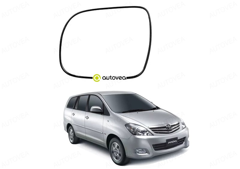 AUTOVEA® Rear View Mirror Glass (Left/Passenger Side) Comaptible with Toyota Innova (Type-2) 2009-2012 - Image 1