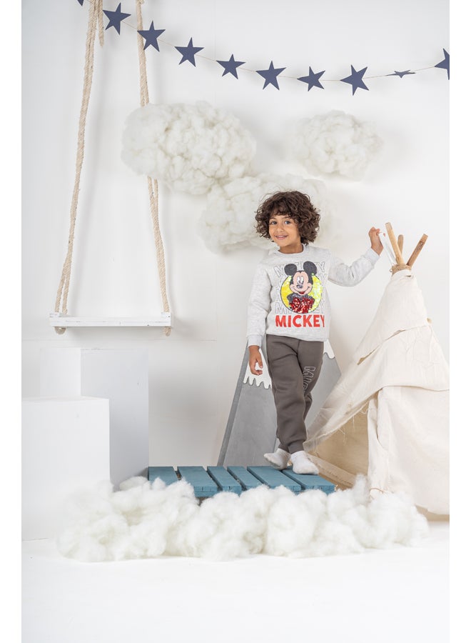 جوكي بيجاما شتوي أولادي مبطن فليس Mickey بطبعة