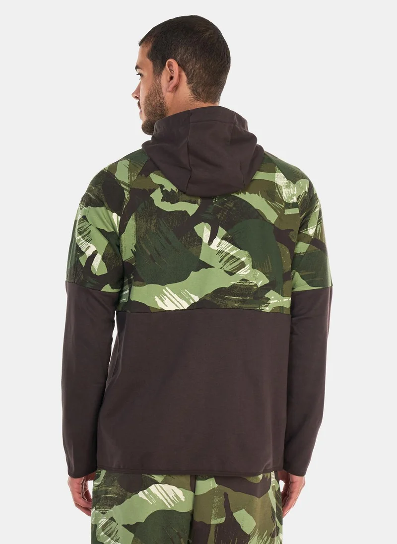 Nike Men's Dri-FIT Fleece Full-Zip Camo Fitness Hoodie