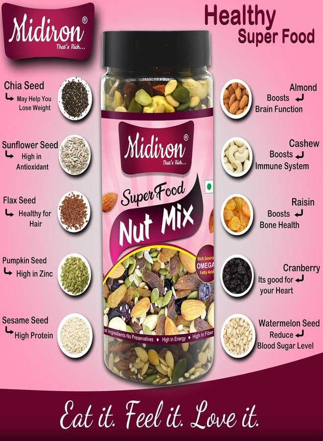 Midiron Nut Mix Dry Fruits and Seeds, Roasted Trail Mix Superfood, Antioxidant and Protein Rich, Healthy Nut Mix Healthy Diet (250 g) - Image 4