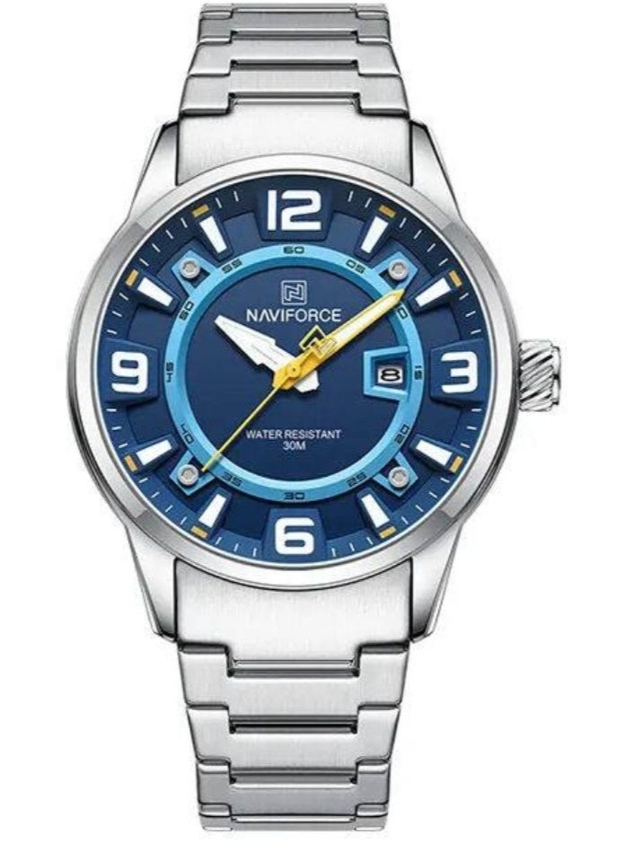 NAVIFORCE NF8044 Luminous Waterproof 3D Fun Dial Trendy Stainless Steel Strap Quartz Men's Watch - Image 1