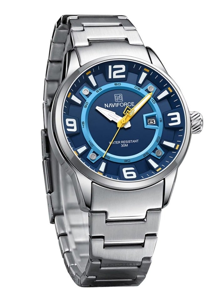 NAVIFORCE NF8044 Luminous Waterproof 3D Fun Dial Trendy Stainless Steel Strap Quartz Men's Watch - Image 2