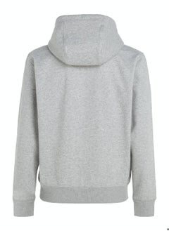 TOMMY JEANS Men's Organic Cotton Fleece Zip-Thru Hoody Sweatshirt, Grey  - Image 4
