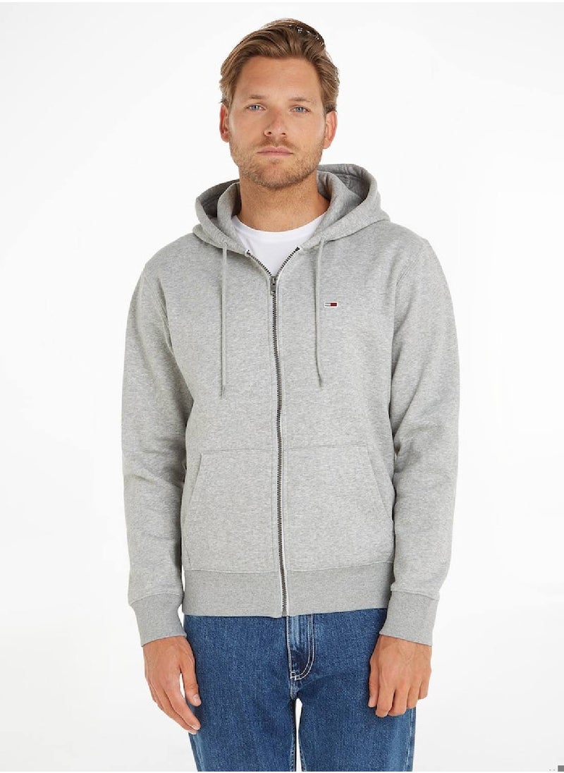 Men's Organic Cotton Fleece Zip-Thru Hoody Sweatshirt, Grey - pzsku/Z327EA4DEE46304195FB6Z/45/_/1723744199/f88c7478-0a4c-4a89-b471-59d7933047bd