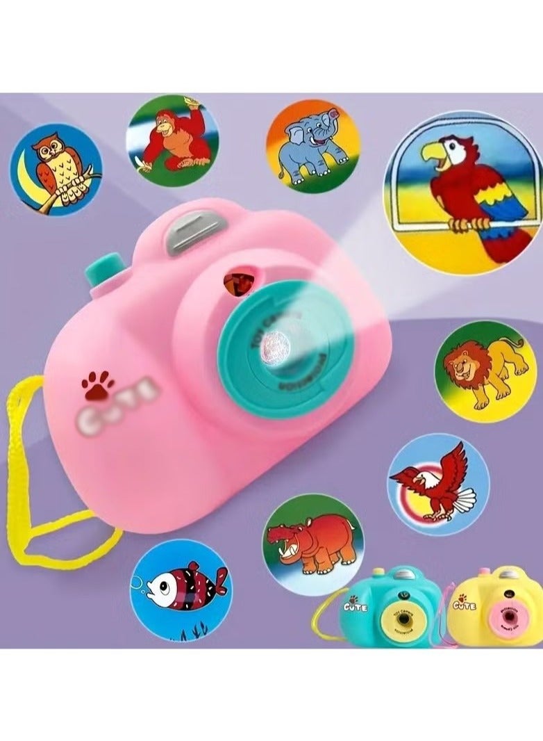 1pc Mini Camera Projection Flashlight Toy, Viewfinder Camera with Projector, Battery Powered Projector with Wildlife Slideshow, Party Gifts, Party Supplies, Kids Party Gifts (Pink, Blue, Yellow Random One Color)  - Image 2