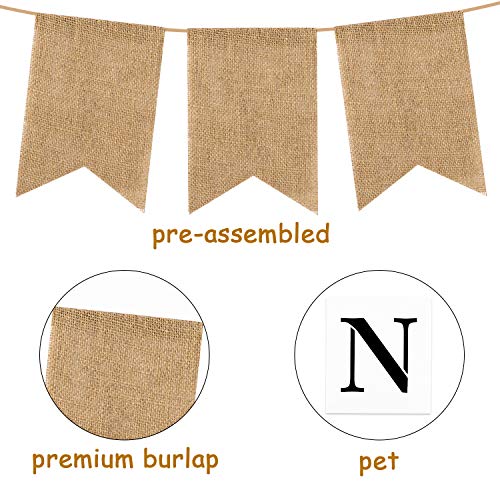 WATINC 26 Pack DIY Burlap Banner Set Include Letter Stencil, Design Swallowtail Flags for Kids and Adults, Handwriting Banner for Birthday and Independence Party, Unique Hand Draw Home Summer Decor - Image 2
