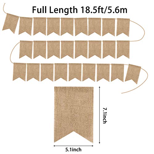 WATINC 26 Pack DIY Burlap Banner Set Include Letter Stencil, Design Swallowtail Flags for Kids and Adults, Handwriting Banner for Birthday and Independence Party, Unique Hand Draw Home Summer Decor - Image 3