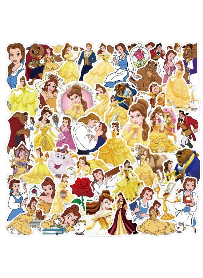 NIBEMINENT 50 Pcs Beauty And The Beast Deco Kit Waterproof Stickers, High Definition Printing Bright Colors, Suitable for Laptop Skateboard Luggage Water Bottle Guitar DIY - Image 1
