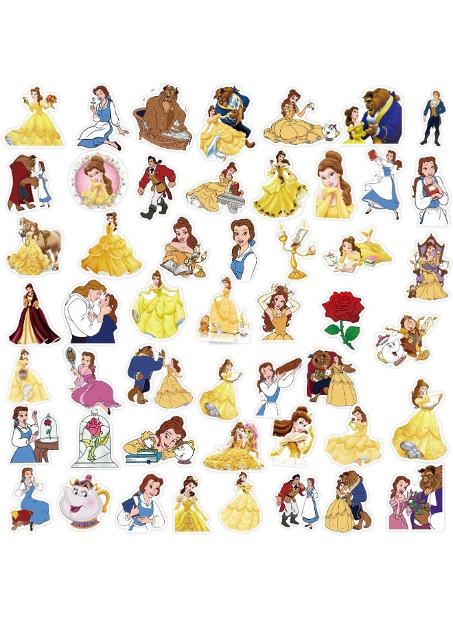 NIBEMINENT 50 Pcs Beauty And The Beast Deco Kit Waterproof Stickers, High Definition Printing Bright Colors, Suitable for Laptop Skateboard Luggage Water Bottle Guitar DIY - Image 3