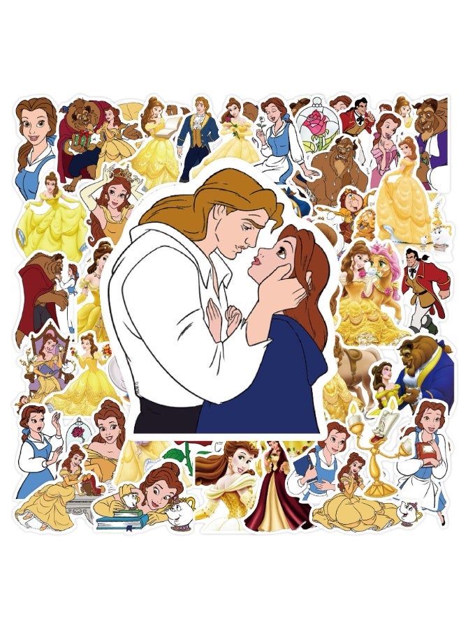 NIBEMINENT 50 Pcs Beauty And The Beast Deco Kit Waterproof Stickers, High Definition Printing Bright Colors, Suitable for Laptop Skateboard Luggage Water Bottle Guitar DIY - Image 2