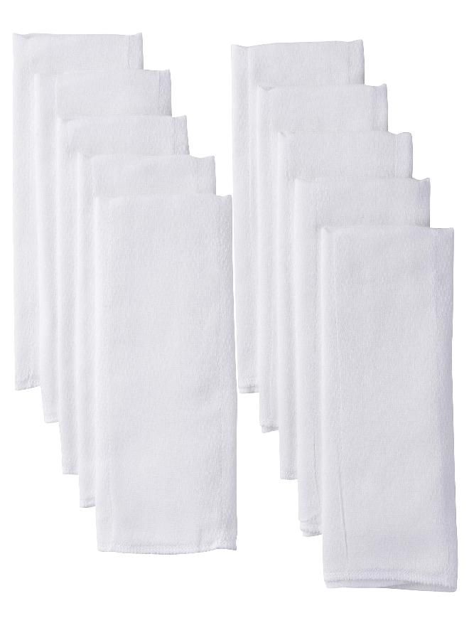 Gerber Gerber Unisex Baby Boys Girls Birdseye Prefold Cloth Diapers Multipack White 3-Ply 10 Pack - Image 1