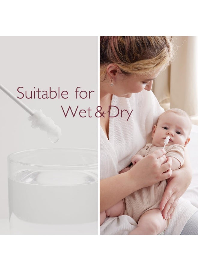 Momcozy منظف لسان الأطفال من الشاش، فرشاة أسنان للأطفال للاستخدام مرة واحدة، فرشاة أسنان للأطفال لتنظيف الفم واللثة، عصا تنظيف الفم للأطفال الرضع، منظف فم للأطفال حديثي الولادة، 40 قطعة - Image 5