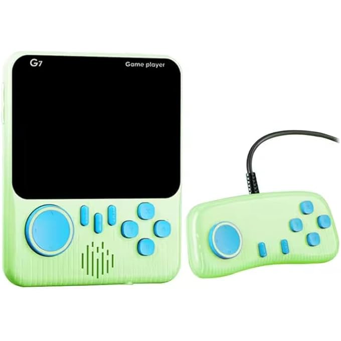 DKH -G7 RETRO HANDHELD GAME CONSOLE, 3.5 INCH LCD SCREEN, 666 BUILT-IN GAMES, BATTERY POWERED, TV COMPATIBLE (GREEN) - Image 1