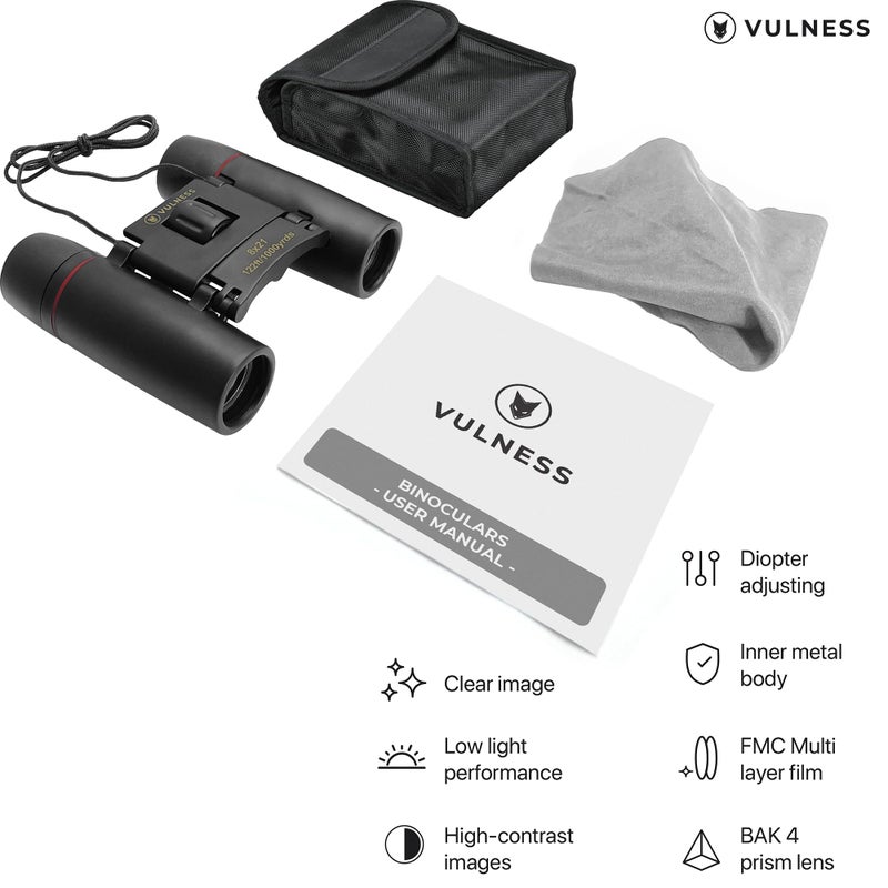 VULNESS Binoculars for Adults | Compact Small Mini Travel Binocular for Bird Watching High Powered Electronics Cruise Ship Essentials Norwegian Alaska Must Haves Hiking Camping Gear a by VULNESS (Black, 8X21) - Image 5