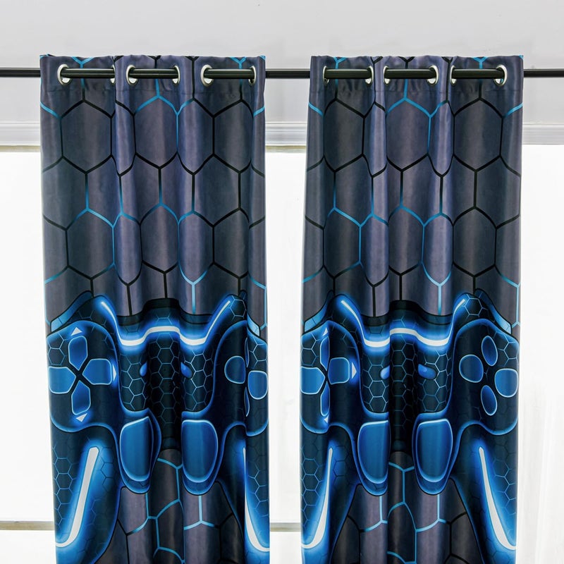 NTBED Game Console Blackout Curtains Drapes for Kids Bedroom Play Room 2 Panels Darkening Grommets Window Treatment  42Wx84L  Blue - Image 2