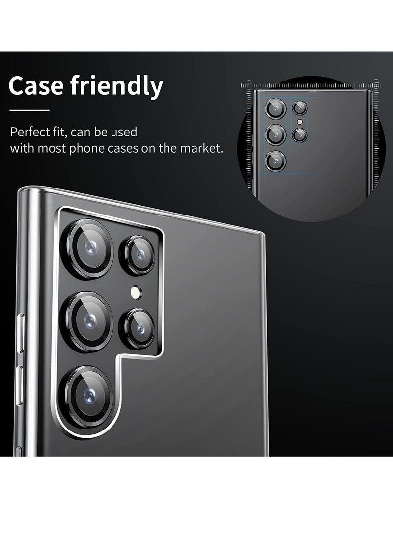 Raxoom Camera Lens Protector for Samsung Galaxy S24 Ultra 2024, 9H Transparent Camera Tempered Glass Grade Shatterproof (Black) - Image 4