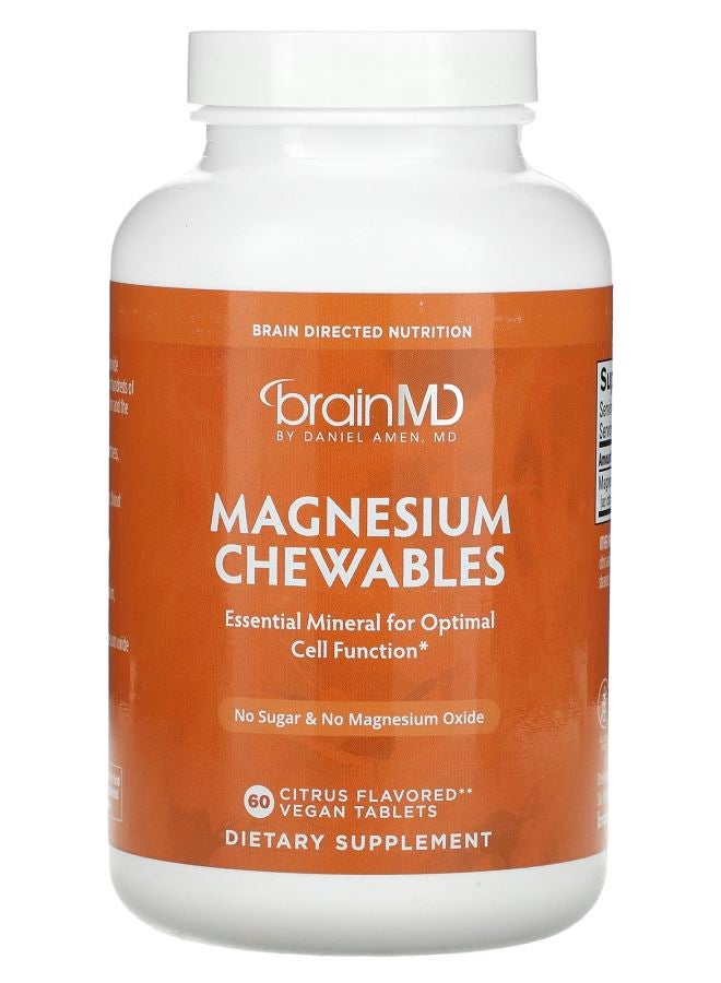BRAINMD Magnesium Chewables Citrus 60 Vegan Tablets