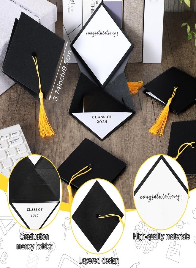 Janlaugh 10 Pcs Graduation Cap Money Holders with Gold Tassel Gift Grad Hat cardholders Black College Grad Money Holder Box Gift Give Clip for Graduation School Party Supplies - Image 2