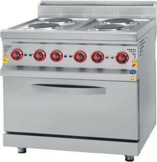 CSA Inox Karacasan Industrial 700 Series Electric Four-Burner Range Cooker 