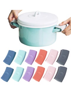 Excefore Silicone Pot Handle Sleeve, Reusable Cast Iron Handle Cover, Anti-Slip Silicone Skillet Handle Cover Washable for Frying Cast Iron Skillet Metal Pan, 6 Colors(Set of 12)  - Image 1