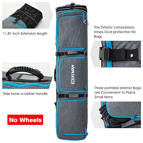XCMAN Padded Snowboard Bag Expandable Snowboard Bag for Air Travel Adjustable Ski Bag Length 63-75In - Image 2
