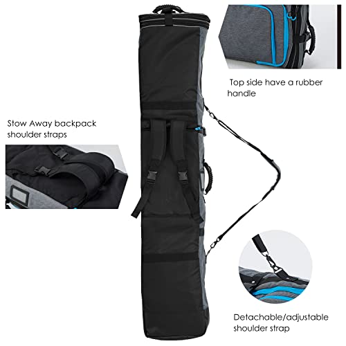 XCMAN Padded Snowboard Bag Expandable Snowboard Bag for Air Travel Adjustable Ski Bag Length 63-75In - Image 3