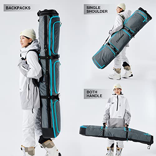 XCMAN Padded Snowboard Bag Expandable Snowboard Bag for Air Travel Adjustable Ski Bag Length 63-75In - Image 4