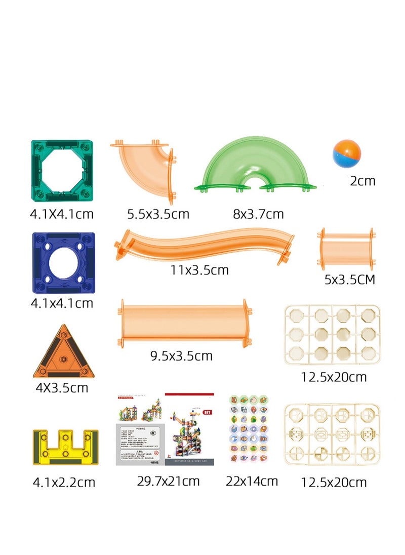 null - Building Blocks Toy Set - Sliding Ball Magnetic Building Blocks 3D Building Blocks for Children Aged 3-8, Educational Building Blocks for Creative Stacking and Learning, Hands-On Play Educational Children's Birthday Gift (Approx. 160 Pieces) - Image 1