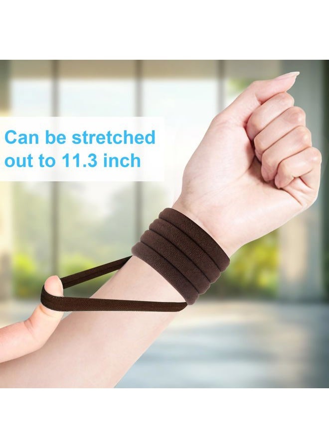 BAOLI 100PCS Brown Hair Ties for Women, Large Ponytail Holders for Thick Hair No Crease, Elastic Hair Bands No Damage, by BAOLI - Image 3
