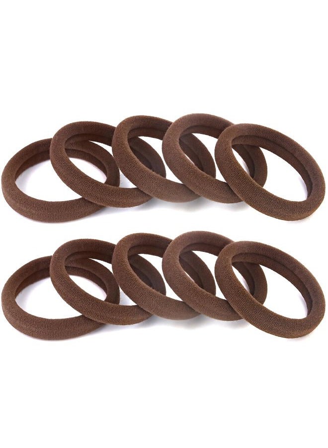 BAOLI 100PCS Brown Hair Ties for Women, Large Ponytail Holders for Thick Hair No Crease, Elastic Hair Bands No Damage, by BAOLI - Image 1