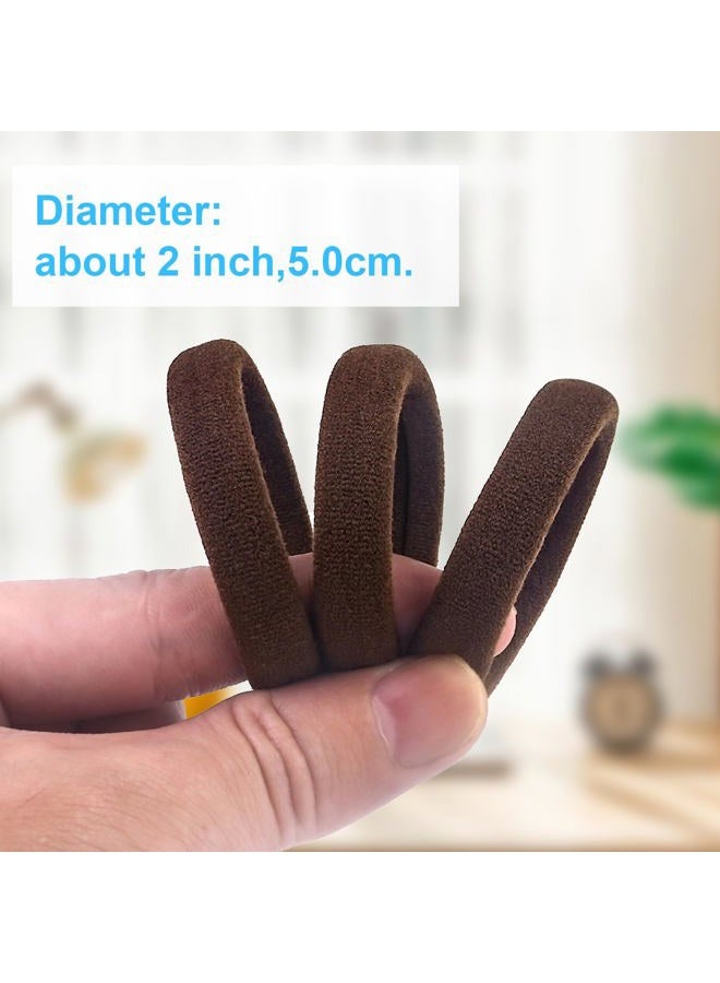 BAOLI 100PCS Brown Hair Ties for Women, Large Ponytail Holders for Thick Hair No Crease, Elastic Hair Bands No Damage, by BAOLI - Image 2