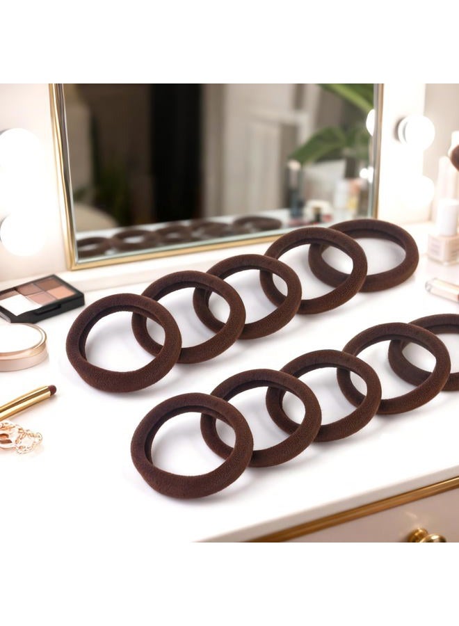 BAOLI 100PCS Brown Hair Ties for Women, Large Ponytail Holders for Thick Hair No Crease, Elastic Hair Bands No Damage, by BAOLI - Image 4