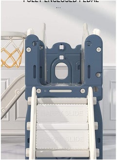 RBWTOYS Kids Play House Baby Playroom Playground Equipment Plastic Slides with Basketball hoop for Children Sliding Toys, Kid Playing House with Climbing Frame, Bridge, Slide and Basketball hoop  - Image 2