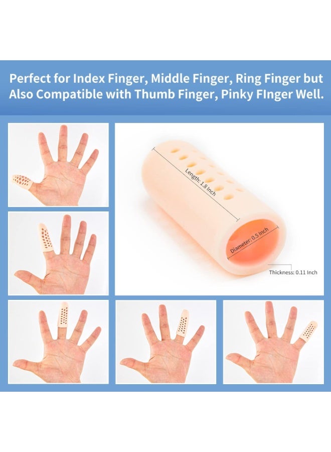 سونسر 15 قطعة من واقيات الأصابع الهلامية المصنوعة من السيليكون، وأكمام الأصابع القابلة للتنفس، وضمادات الأصابع، وأكمام السيليكون للجروح الناتجة عن الإكزيما، والبثور المتشققة، والتهاب المفاصل المكسور. - Image 3