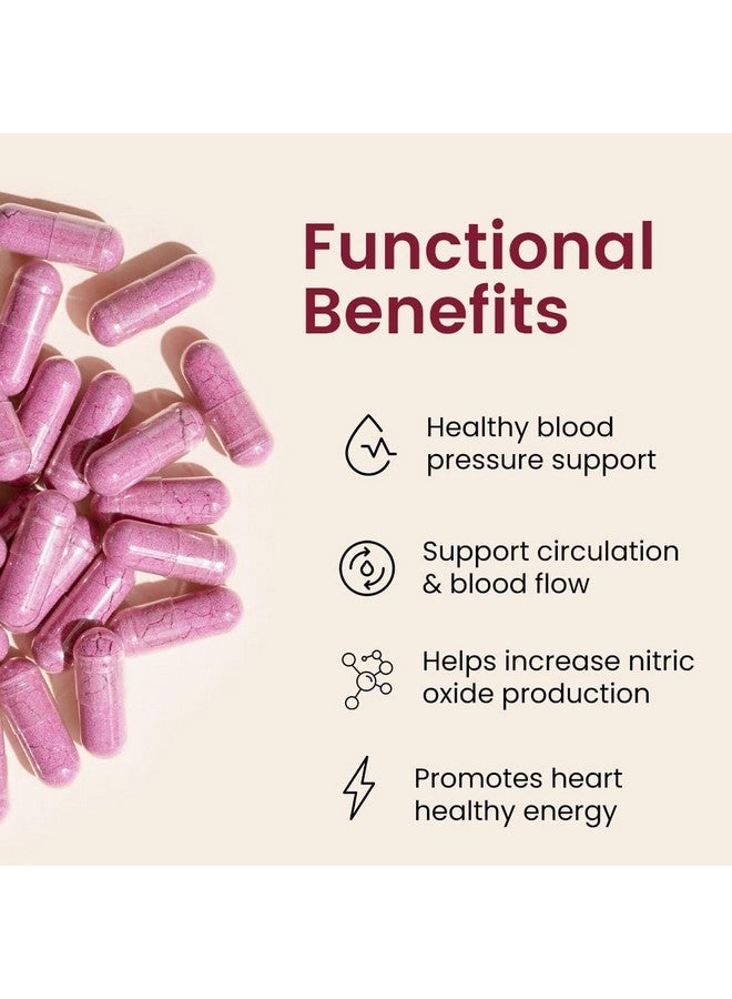 Rooted Active's PowerBeets - Beet Root Capsules, Helps Support Nitric Oxide Production, Blood Pressure, Heart Health, Contains Non-GMO Beetroot Powder, Grape Seed Extract (60 Caps) - Image 2