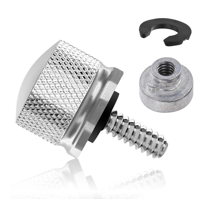 Amazicha Chrome Stainless Steel Seat Bolt Nut Kit Compatible for Harley Davidson 1996-2024 - Image 1