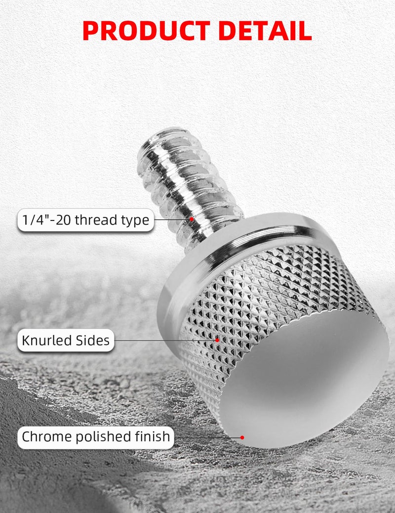 Amazicha Chrome Stainless Steel Seat Bolt Nut Kit Compatible for Harley Davidson 1996-2024 - Image 5