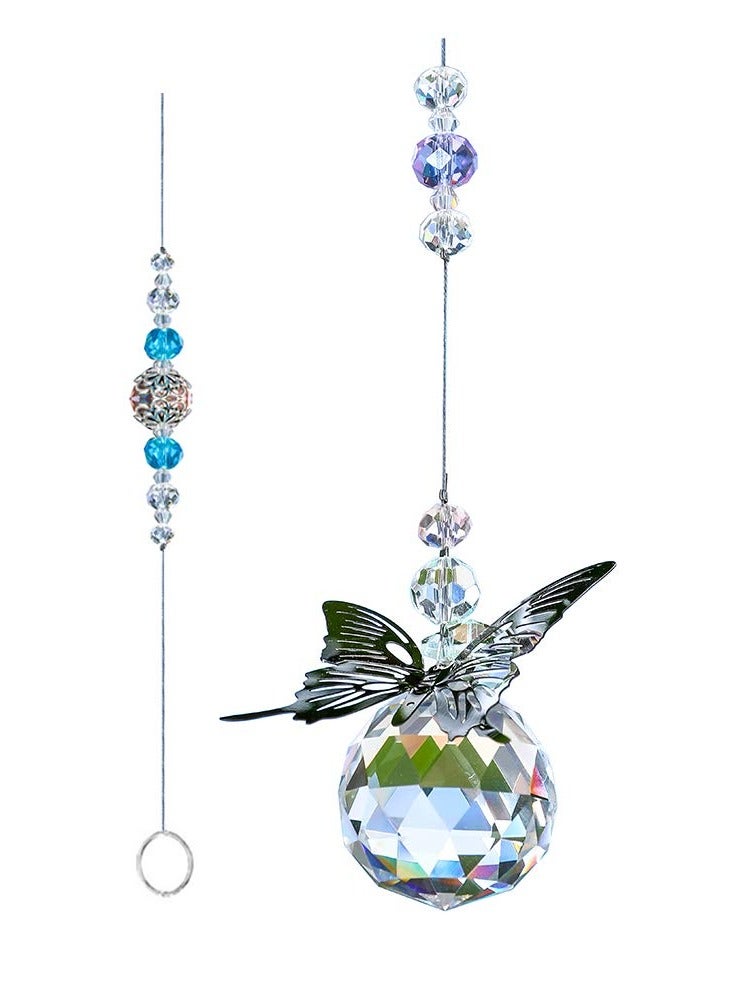 Beautiful Crystal erfly Suncatchers with Clear Crystal Ball - Perfect Hanging Decorations for Home, Office, and Garden Window Decor - Image 2