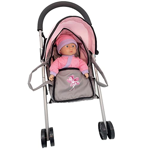 Dimian Bambolina Doll Buggy Set Includes 115 29cm Soft Doll Carrier Cot Kids Pretend Play Ages 3 - Image 1