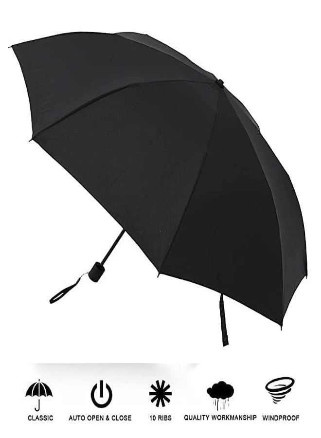 SIMESTICH مظلة سيمستيك للحماية من الأشعة فوق البنفسجية، تفتح وتغلق تلقائيًا للحماية من المطر والشمس | مظلة ثلاثية الطي للرجال والنساء والأطفال | مظلة أنيقة قابلة للطي ومقاومة للرياح للسفر (متعددة الألوان) - Image 3