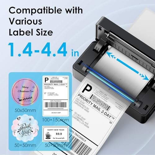 KNAON Shipping Thermal Label Printer, 4x6 Portable Label Printer, Bluetooth Label Maker for Small Business, Support iPhone,Android,Windows,Mac,Chromebook,Works with USPS, Etsy,Shopify&More, Black - Image 3