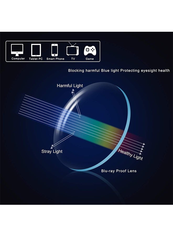 هافن نظارات القراءة التقدمية متعددة البؤر للكمبيوتر حجب الضوء الأزرق أدوات القراءة متعددة البؤر للرجال والنساء نظارات متعددة البؤر العين مقاومة التوهج شدة العين الوزن الخفيف (+3.0D) - Image 5